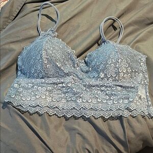 Elegant Lace Bralette in Light Blue